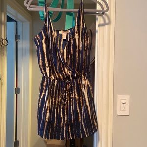 Blue striped romper